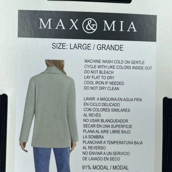Max & Mia Drape Front Cardigan Light Olive Large Modal Blend d0565 - Picture 5 of 7